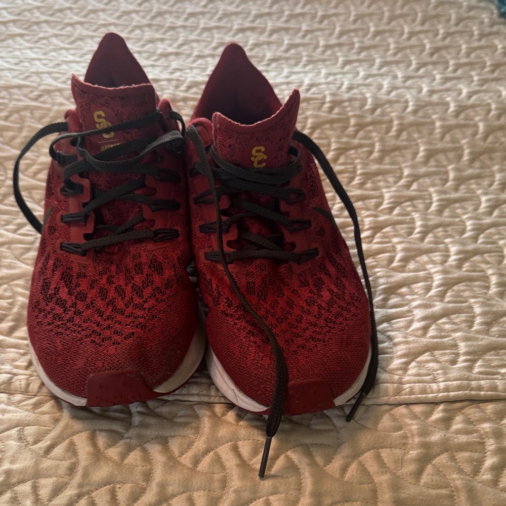 Red Athletic Sneakers with Black Laces